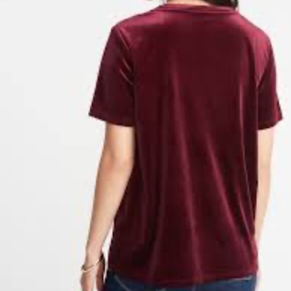 Old Navy Relaxed Red Wine Velvet Top, Size XLG - Picture 3 of 9